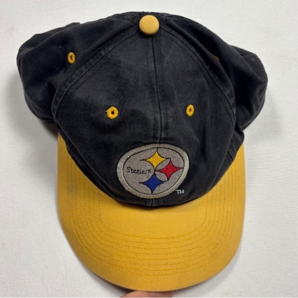 Vintage Pittsburgh Steelers NFL Black Gold Snapback Hat Cap Football